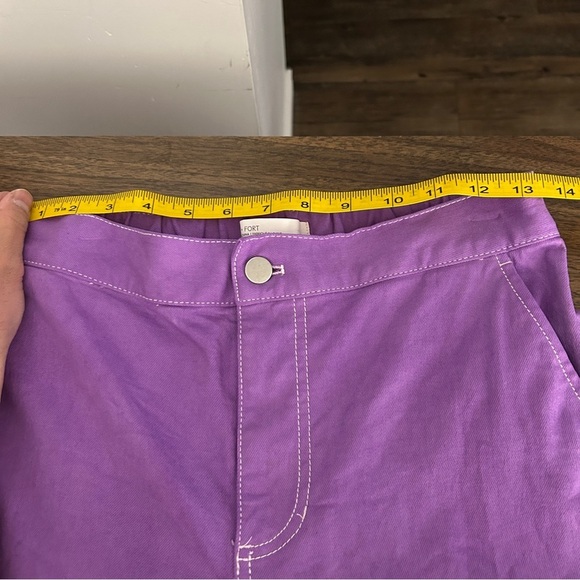 Oak + Fort Vibrant Purple High-Waisted Pants M - Picture 10 of 13